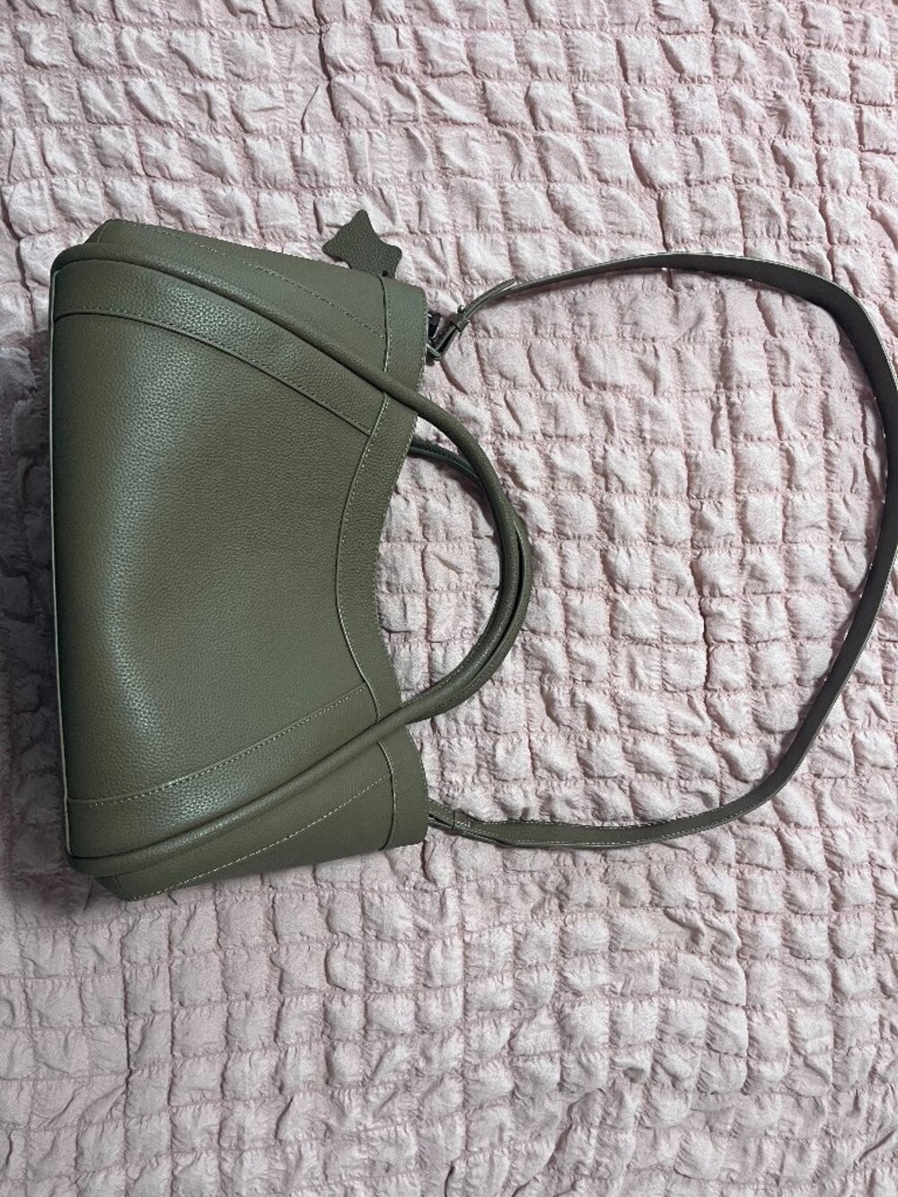 Aidrani Leather Handbag - olive grey - excellent condition